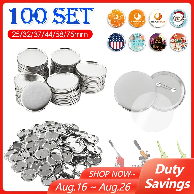 Button Badge Blank - Juego de 100 insignias en blanco,