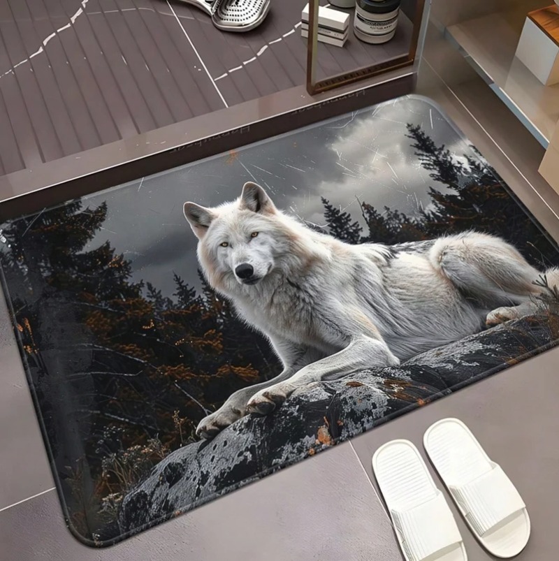 Puzzle Blank White - Alfombra de entrada antideslizante con diseño