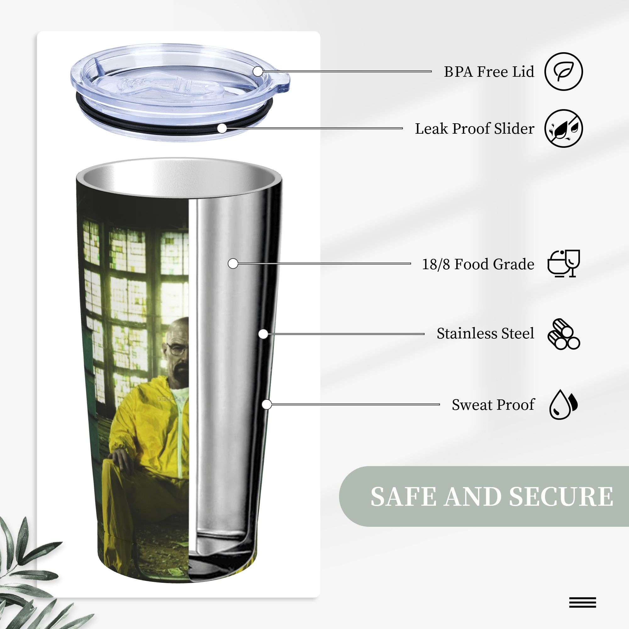 Vaso Térmico Breaking Bad Walt - Tumbler 20Oz White reseña y precio